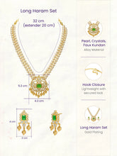 Peora Heritage Emerald Pearl Long Haram Set