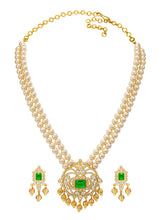 Peora Heritage Emerald Pearl Long Haram Set