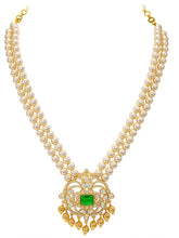 Peora Heritage Emerald Pearl Long Haram Set