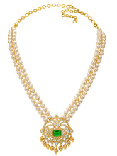 Peora Heritage Emerald Pearl Long Haram Set