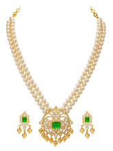 Peora Heritage Emerald Pearl Long Haram Set