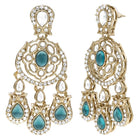Gold Plated Kundan Green Drop Necklace Set