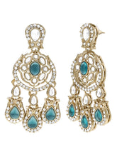 Gold Plated Kundan Green Drop Necklace Set