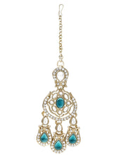 Gold Plated Kundan Green Drop Necklace Set