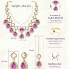 Gold Plated Purple Kundan Wedding Necklace Set