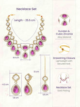 Gold Plated Purple Kundan Wedding Necklace Set