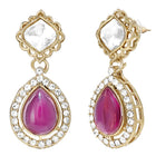 Gold Plated Purple Kundan Wedding Necklace Set