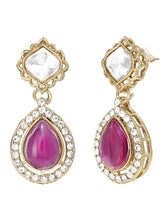 Gold Plated Purple Kundan Wedding Necklace Set