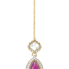 Gold Plated Purple Kundan Wedding Necklace Set