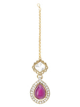 Gold Plated Purple Kundan Wedding Necklace Set
