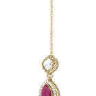 Gold Plated Purple Kundan Wedding Necklace Set