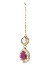 Gold Plated Purple Kundan Wedding Necklace Set