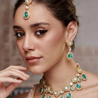 Gold Plated Purple Kundan Bridal Necklace Set