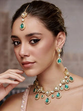 Gold Plated Purple Kundan Bridal Necklace Set