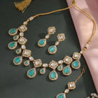 Gold Plated Purple Kundan Bridal Necklace Set