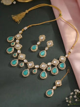 Gold Plated Purple Kundan Bridal Necklace Set