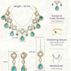 Gold Plated Purple Kundan Bridal Necklace Set