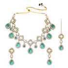 Gold Plated Purple Kundan Bridal Necklace Set