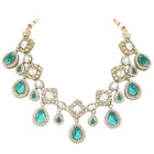 Gold Plated Purple Kundan Bridal Necklace Set