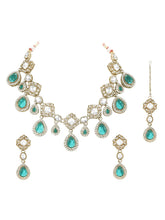 Gold Plated Purple Kundan Bridal Necklace Set