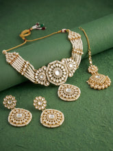 Gold Plated White Kundan Choker for Women