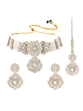 Gold Plated White Kundan Choker for Women