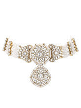 Gold Plated White Kundan Choker for Women