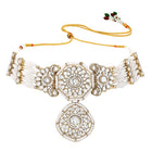 Gold Plated White Kundan Choker for Women