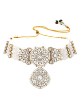 Gold Plated White Kundan Choker for Women