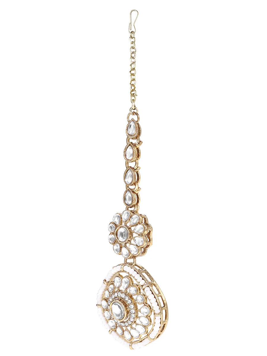 Gold Plated White Kundan Choker for Women