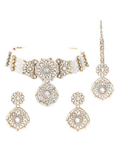 Gold Plated White Kundan Choker for Women