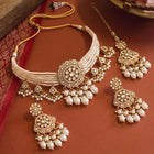 Gold Plated Kundan Pearl Grand Necklace Set
