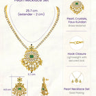 Gold Plated Green Kundan Bridal Pendant Set