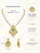 Gold Plated Green Kundan Bridal Pendant Set