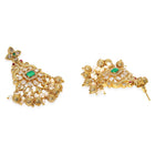 Gold Plated Green Kundan Bridal Pendant Set