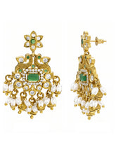 Gold Plated Green Kundan Bridal Pendant Set