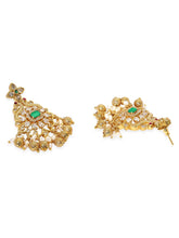 Gold Plated Green Kundan Bridal Pendant Set