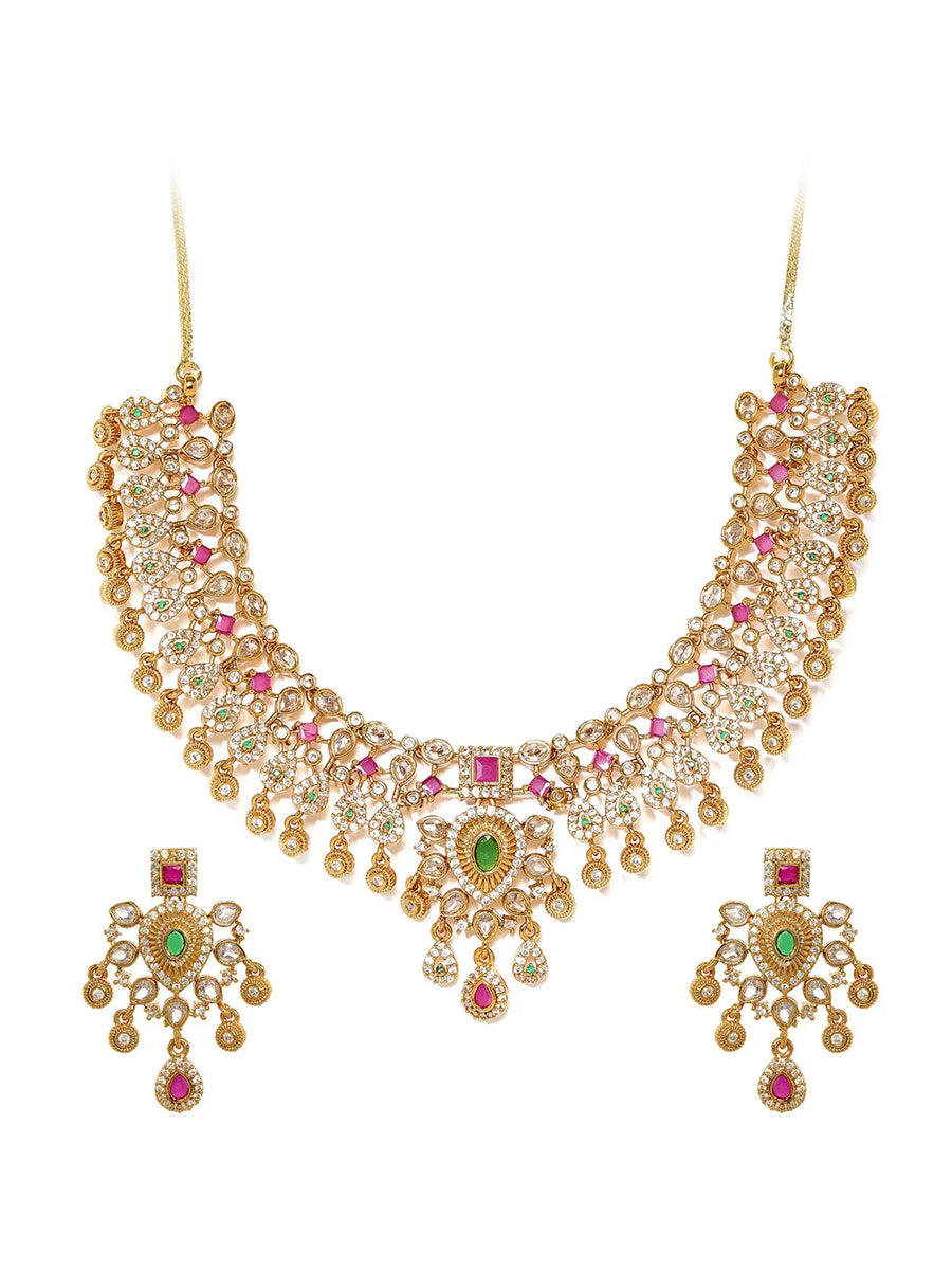 Gold Plated Kundan Bridal Jewellery Set