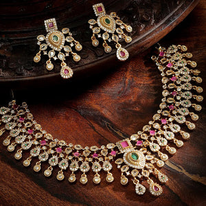 Gold Plated Kundan Bridal Jewellery Set