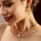 Gold Plated Kundan Bridal Jewellery Set