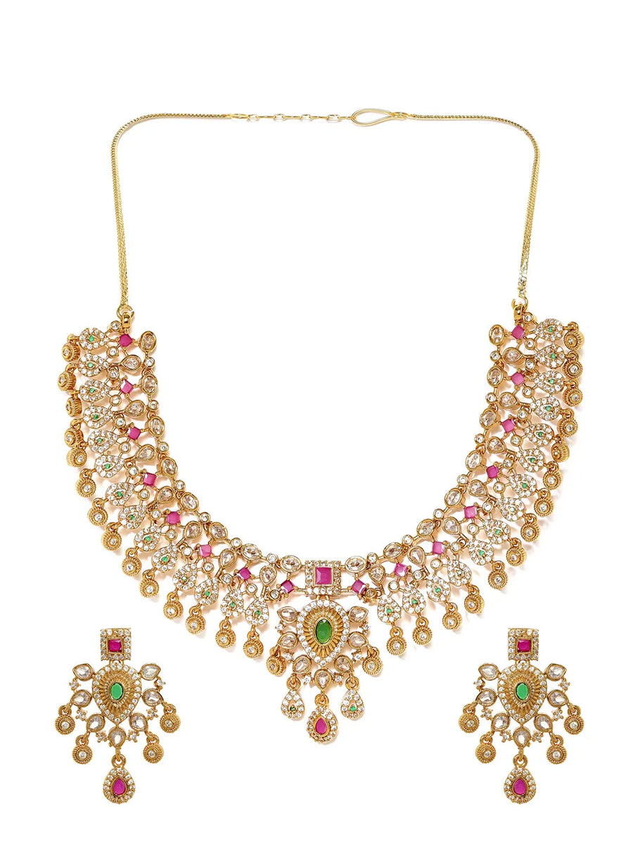 Gold Plated Kundan Bridal Jewellery Set