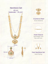 Gold Plated Red Green Kundan Pearl Necklace Set