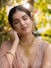 Gold Plated Kundan Statement Necklace Set