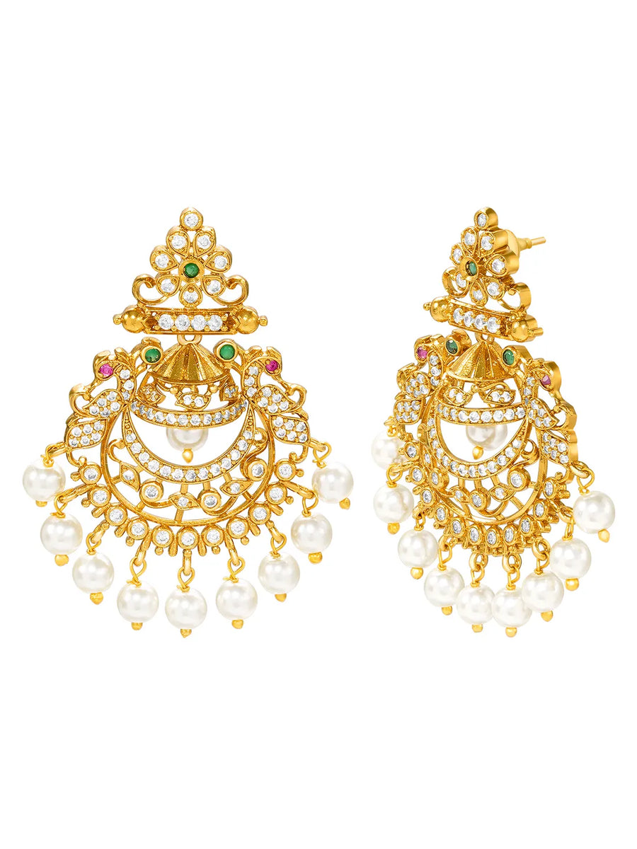 Gold Plated Kundan Statement Necklace Set