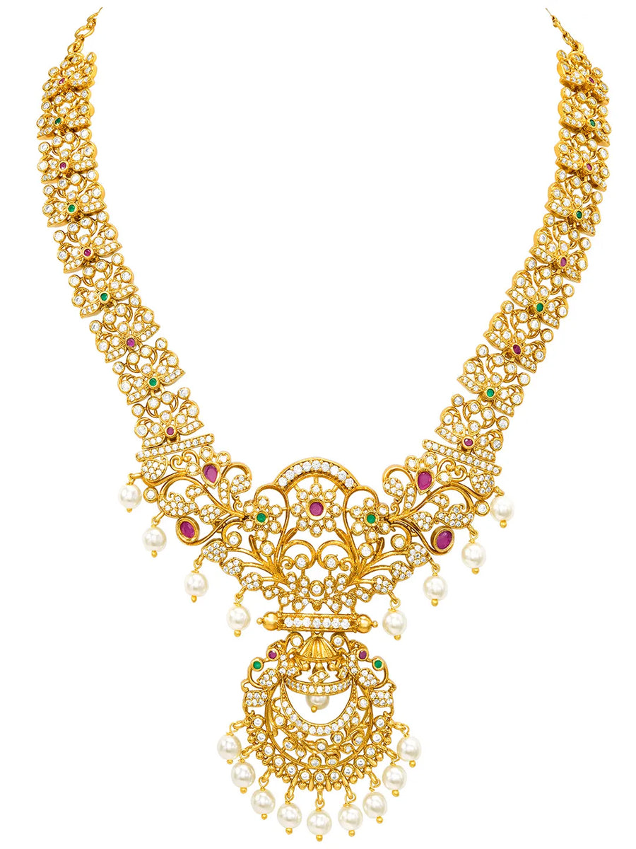 Gold Plated Kundan Statement Necklace Set