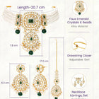 Gold Plated Green Crystal Bead Bridal Set