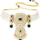 Gold Plated Green Crystal Bead Bridal Set