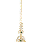 Gold Plated Green Crystal Bead Bridal Set
