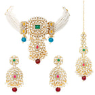 Kundan Multi Colour Choker Jewellery Set for Women