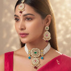 Kundan Multi Colour Choker Jewellery Set for Women